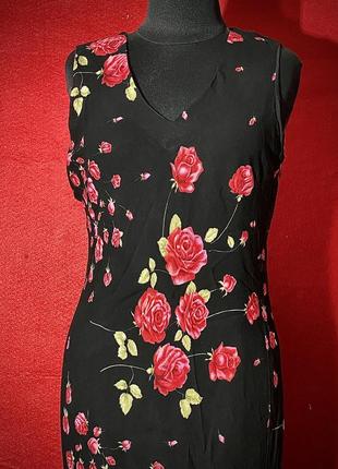 Платье турецкого бренда wallis с розами, 100% вискоза, р. m4 фото