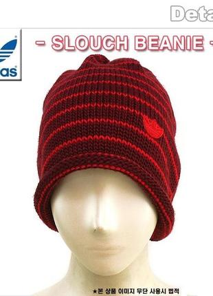 Стильна тепла жіноча шапка adidas originals slouch beanie черв.2 фото