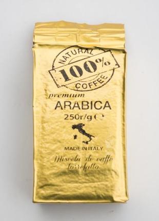 Кава мелена натуральна 100% premium arabica coffee gold 250 г італія