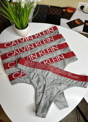 Трусики стринги женские calvin klein empire нижнее белье хлопок, комплект 5 штук, размер l1 фото