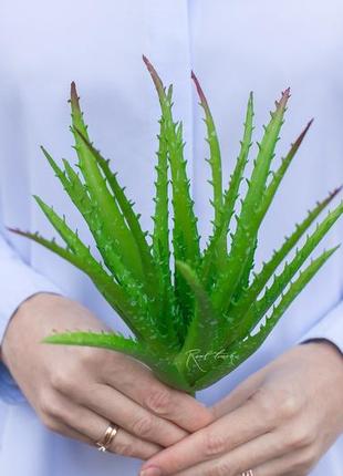 Искусственное растение aloe vera зелёно-красн