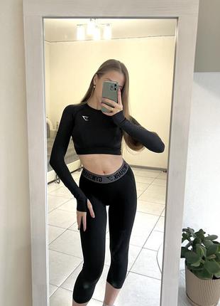 Чорні лосіни gymshark легінси