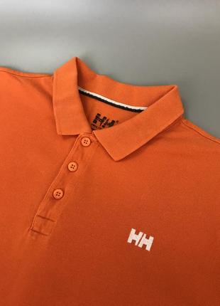 Базовая оранжевая футболка поло helly hansen, оранжевая, оригинал, однотонная, с лого, логотип, хелли хенсен, кэжуал, аутдор