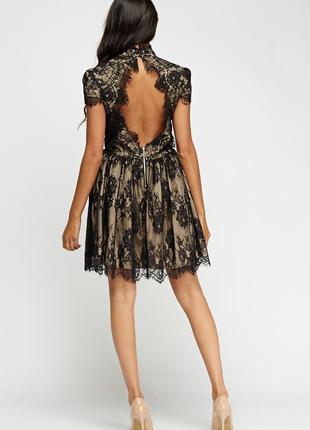 Вечерние нарядное платье👗с кружевом и открытой спиной zibi london