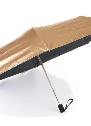Однотонный золотистый облегченный зонт атвомат1 фото