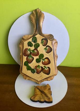 Доска кухонная деревянная с росписью/декоративная