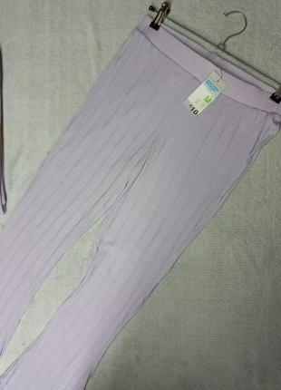 Кружевные женские трикотажные брюки в рубчик primark размер 12-14 (евр.40-42)3 фото