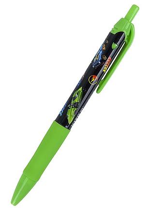Цена за 5 штук.ручка шариковая автоматическая kite hot wheels 0.5 мм, синий