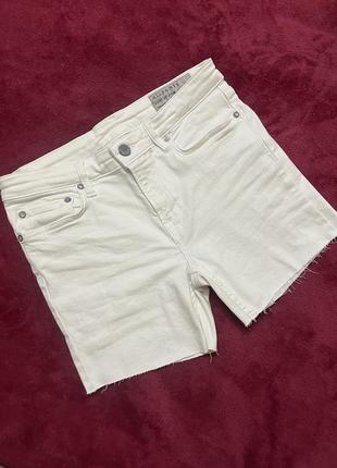 Allsaints белые джинсовые шорты женские в стиле гранж