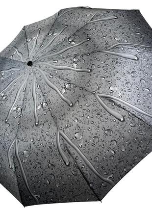 Жіноча парасоля напівавтомат "краплі дощу" від s&l на 10 спиць, чорна ручка, 01605р-5