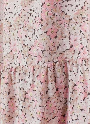 Платье ярусное оверсайз длинное макси  светло розовый цвет  цветочный принт от h&m7 фото