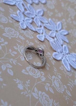 Кольцо серебро аметист 17 размер фиониты каблучка перстень фиолет камень проба сирен цвет кільце россыпь срібло каблес4 фото