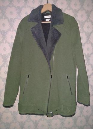 Мужская зеленая теплая зимняя косухая куртка пальто native youth1 фото