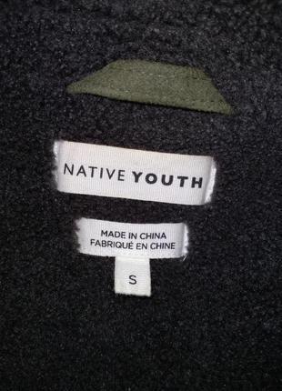 Мужская зеленая теплая зимняя косухая куртка пальто native youth4 фото