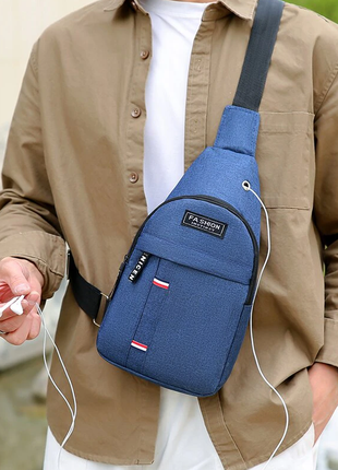 Нагрудна сумка через на плече невеликий невеликий рюкзак з одним лямкою3 фото