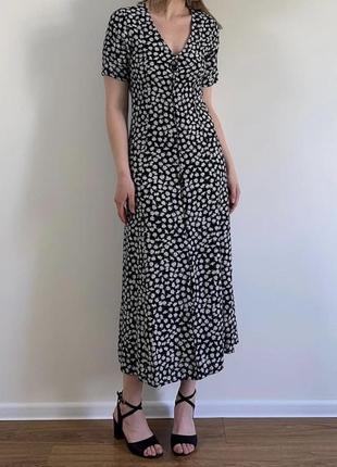 Идеальное винтажное платье макси/ меди в цветочный принт4 фото