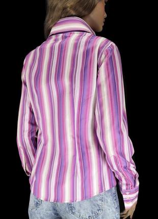 Новая брендовая хлопковая рубашка "hawes & curtis" в розовую полоску. размер uk10/eur38.5 фото