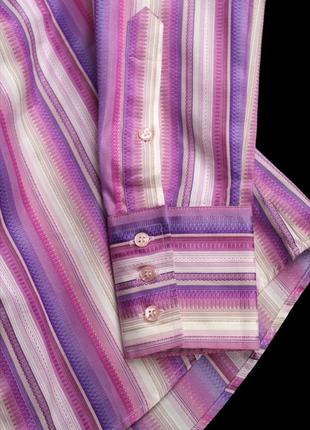 Новая брендовая хлопковая рубашка "hawes & curtis" в розовую полоску. размер uk10/eur38.6 фото