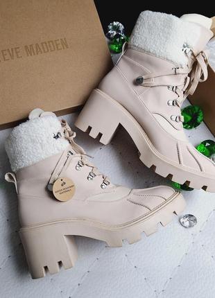 Steve madden оригінал бежеві демісезонні водостійкі черевики