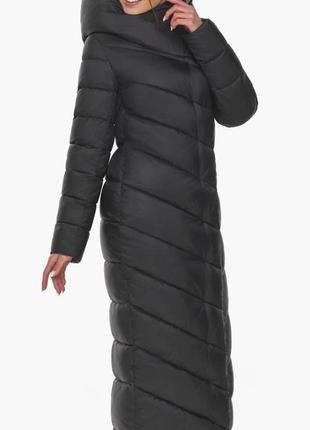 Зимнее женское черное пальто воздуховик  braggart  angel's fluff air3 matrix  в классическом стиле10 фото