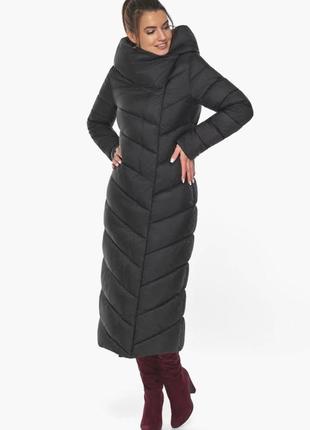 Зимнее женское черное пальто воздуховик  braggart  angel's fluff air3 matrix  в классическом стиле3 фото