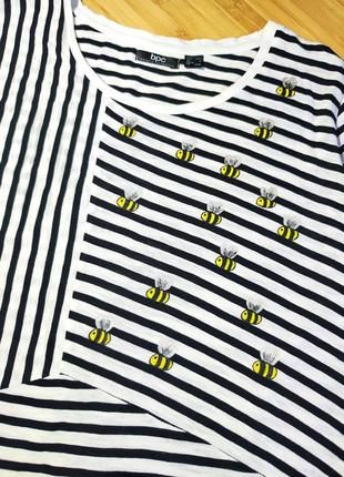 Bрc bonorix collection коттоновая футболка в полоску с оригинальным рисунком акриловыми красками,4 фото