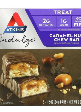 Atkins, endulge, батончики з карамеллю та горіхами, 5 шт. по 34 г (1,2 унції)