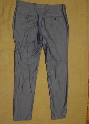 М'які вузькі сріблясто-сині фірмові штани сучасного крою next-англія 32/31 р.8 фото