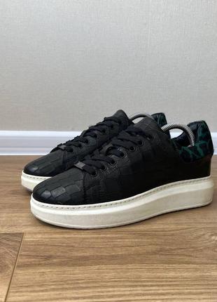 Кожаные кеды saint+sofia hampstead croc/pony hair trainers