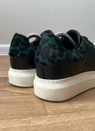 Шкіряні кеди saint+sofia hampstead croc/pony hair trainers4 фото