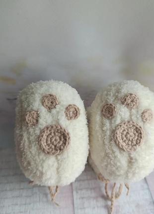 Вязаные детские пинетки