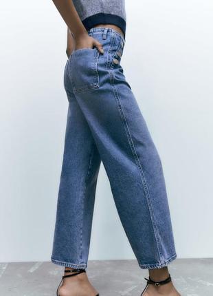 Широкі укорочені джинси6 фото