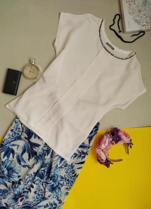 Белая блузочка с бисером1 фото