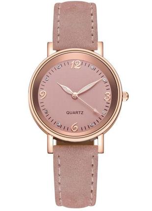 Жіночий кварцовий наручний рожевий годинник2 фото