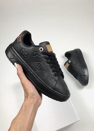Шикарные женские кроссовки в стиле louis vuitton time out escale black чёрные