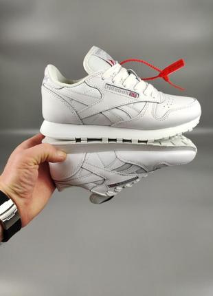 Reebok classic all white5 фото