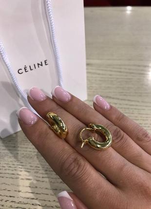 Брендовые серьги в позолоте