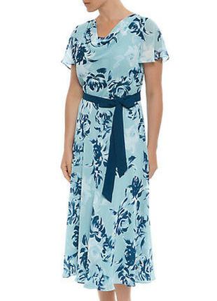 Голубое платье с цветочным принтом от jacques vert