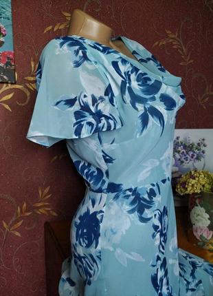 Голубое платье с цветочным принтом от jacques vert7 фото