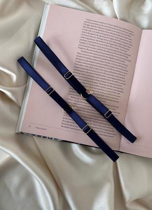 Гартеры на ноги синие