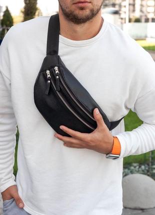 Мужская кожаная бананка