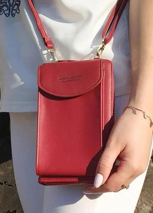 Жіночий гаманець baellerry n8591 red сумка-клатч для телефону грошей банківських карток