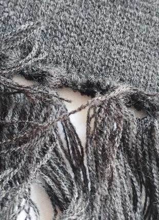 🖤🤍 теплый шарф с бахромой5 фото