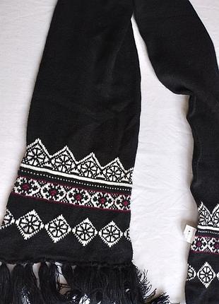 🖤🤍 теплый шарф с бахромой