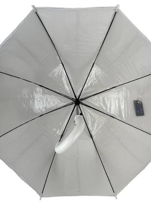 Детский зонт-трость прозрачный от fiaba с белой ручкой, к0312-15 фото