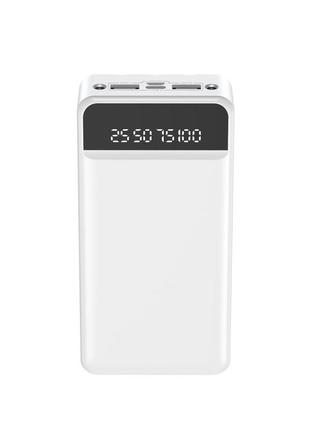 Зовнішній акумулятор power bank xo pr163 with emergency lighting  ledдисплей 2a micro-usb, type-c 20000 mah