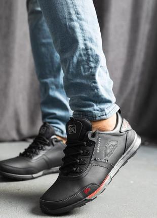 Мужские кроссовки кожаные весенне-осенние черные splinter biom8 фото