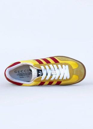 Кроссовки adidas gazelle x gucci yellow3 фото