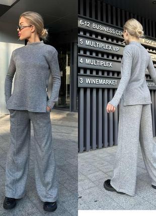 Женский костюм из ангоры. размерный ряд s,m,l,xl 42,44,46,48. цвета беж, черный, пудра, бардо, серый