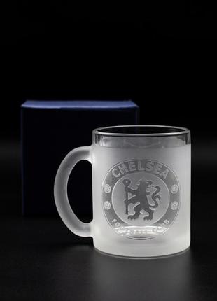 Подарочная чашка для чая кофе 320 мл с гравировкой фк челси  chelsea football club
